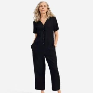 Everlane Linen Short Sleeve Jumpsuit Size 16